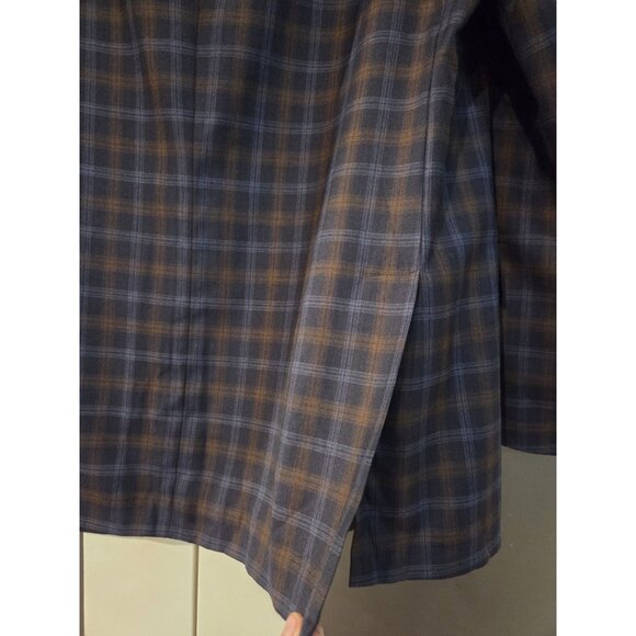 ROBERT TALBOTT Sport Coat Carmel Sz 46T Blue Plaid 100% Wool Paisley Lined - Picture 6 of 15
